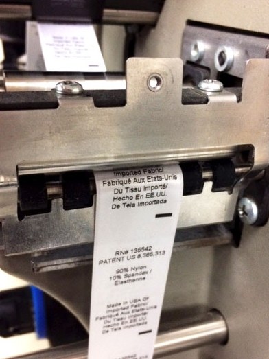 Thermal printer printing a label